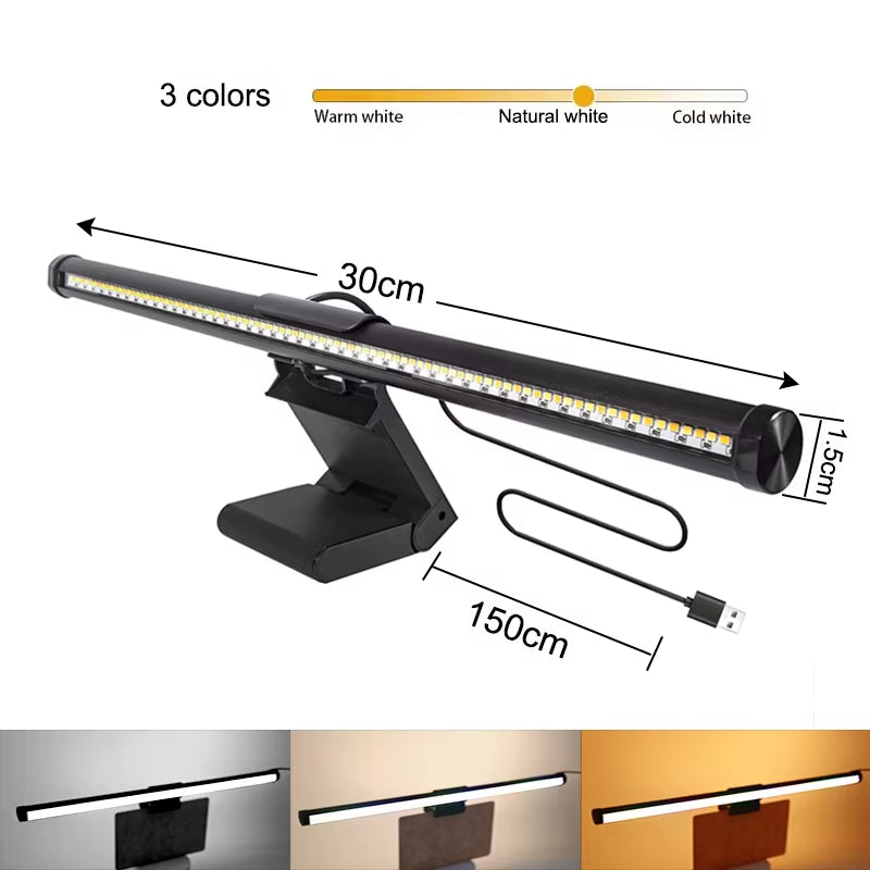 30CM CCT LED Computer Screen Hanging Light Bar Atmosphere Lamp for Work Study Read Gaming Dimming Lighting Monitor Light Bar